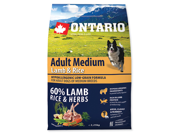 ONTARIO Dog Adult Medium Lamb & Rice